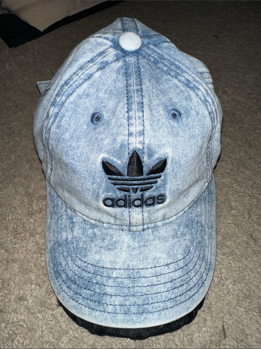 adidas Kids Light Blue Denim-Style Trefoil Cap